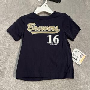 Milwaukee Brewers Shirt Youth 2T MLB Baseball Santana 16 Team Athletics